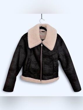 Aviator Shearling Jacket Faux Fur